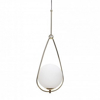 Nowoczesna lampa szklana kula Tear mleczna złota